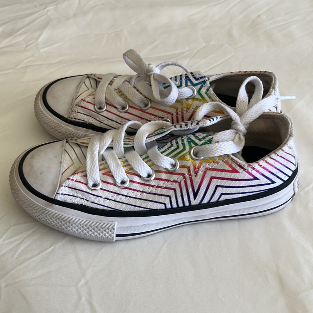 Rainbow striped converse 10.5 toddlers